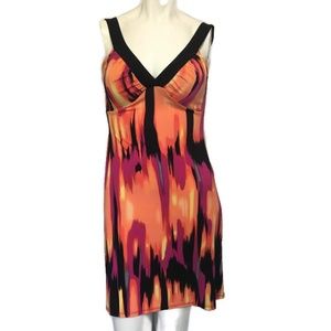 BLU SAGE Orange Fuschia Black Summer Sundress
